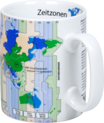 Wissensbecher Porzellan Zeitzonen 490ml