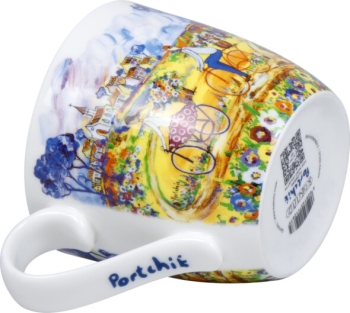 Henkelbecher Porzellan Flowers for Aunt Julie by Portchie 425ml