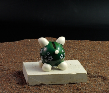 Sparschwein Glücksschwein Fussball grün 8,5cm