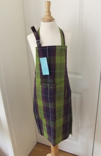 Kinder Küchenschürze Tartan 50 x 70 cm indigo-purpur