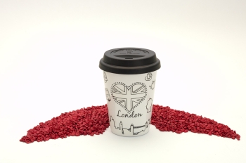 Coffee To Go Becher Porzellan City Mug London - bemalbar 380ml