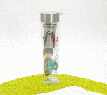 FlowTea Teezubereiter aus Glas Little Geisha rot 400ml Neoprenhülle