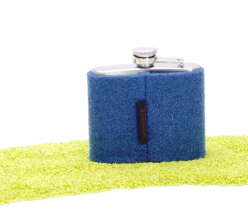 Flachmann mit Filzhülle Hirschgeweih in blau 150ml