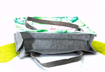 Tasche aus Filz Tropical Flamingo 42 x 35 x 10 cm
