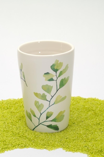 Trinkbecher Teaeve Porzellan mit Deckel & Edelstahlsieb Trees Gingko 350ml