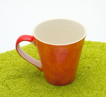 Tee Becher Keramik mit Goldauflage Mitsy (Katze) orange 250 ml