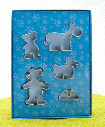 5er Set Ausstecher Stehkekse Tiere (Mäuse, Ente, Pferd)