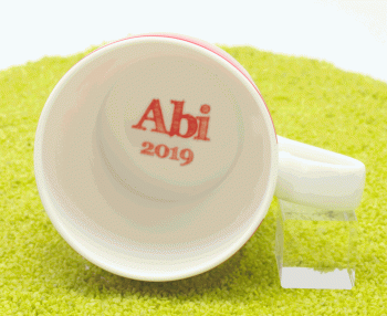 Henkelbecher Porzellan Abi - geschafft ! 2019 in strawberry