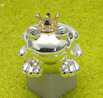 Spardose Froschkönig versilbert 10 x 9 x 9 cm