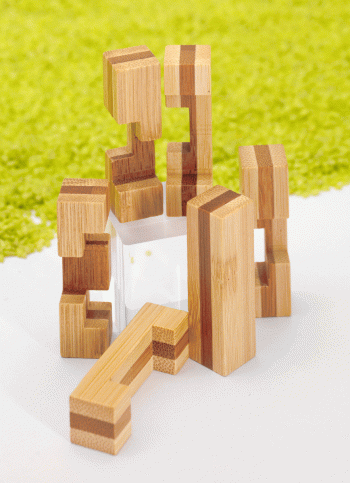 IQ Test Bambus Puzzle in der Dose Block