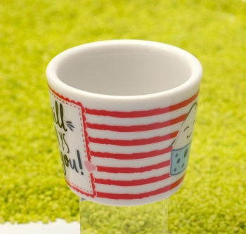 Eierbecher aus Porzellan Ei will always love you !