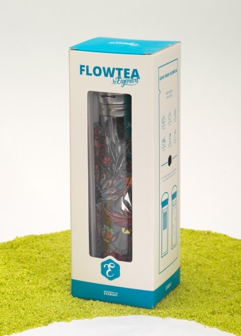 FlowTea Teezubereiter aus Glas Fireflower 400ml Neoprenhülle
