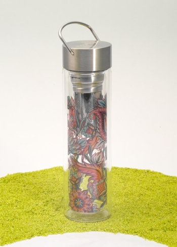 FlowTea Teezubereiter aus Glas Fireflower 400ml Neoprenhülle