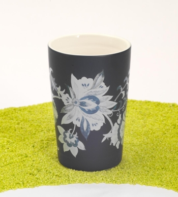 Trinkbecher Teaeve Porzellan mit Deckel & Edelstahlsieb Luna blue 350ml