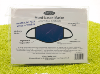 Mund-Nasen-Maske Blau uni