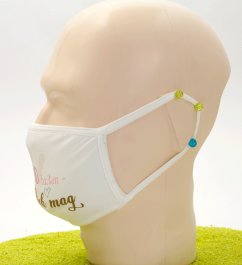 Mund-Nasen-Maske mit Spruch - Abstand halten - weil ich Dich mag