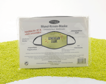 Mund-Nasen-Maske mit Spruch - Gemeinsam stark