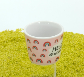 Set aus Eierbecher Regenbogen und Mosaikkerze lime-sonnenblume 6,5cm