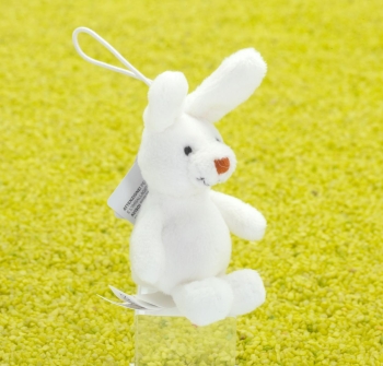 Schlüsselanhänger Supermini Hase Hoppsy weiß sitzend 6cm