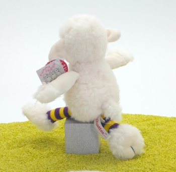 Set aus Schaf Funny Sheep lila und Servietten Picknick dotter-himmelblaukariert
