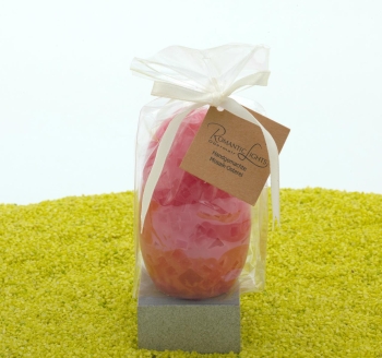 Eierkerze Mosaikwachs (Ostern) in pink-rot 9cm