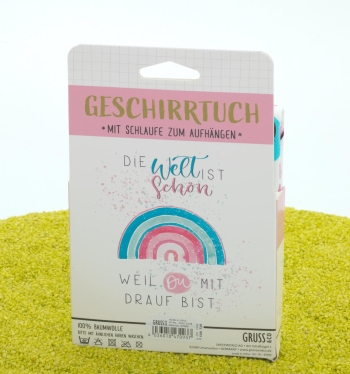 Geschirrtuch Küchentuch mit Schlaufe Welt