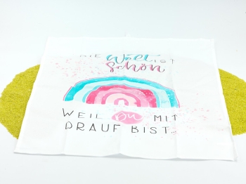 Geschirrtuch Küchentuch mit Schlaufe Welt