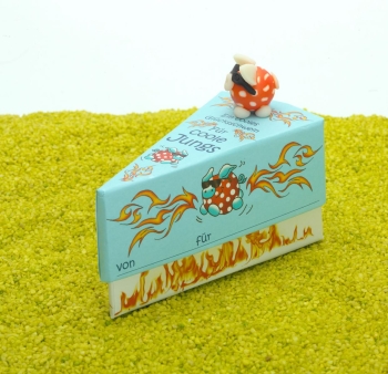 Geschenkschachtel Tortenstück Kinder mit Glücksschweinchen - Für coole Jungs