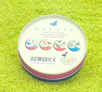 4er Set Untersetzer in Dose Nature Fun