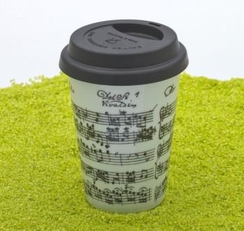 Coffee To Go Becher Porzellan Libretto Vivaldi weiß 380ml