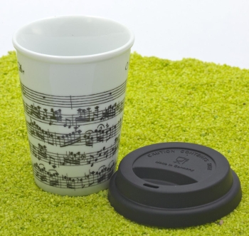 Coffee To Go Becher Porzellan Libretto Vivaldi weiß 380ml