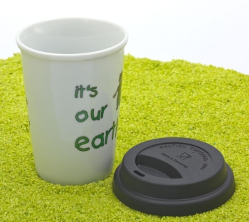 Coffee To Go Becher Porzellan Eco - It´s our Earth 380ml