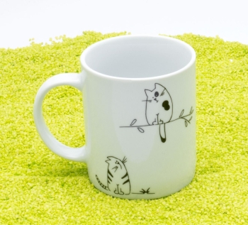 Henkelbecher Porzellan Funny Cats (Katze) 330ml