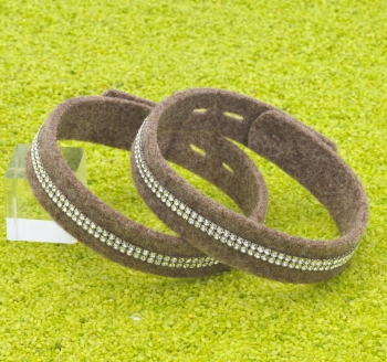 Trachtiges Stiefelband im 2er Set in graubraun