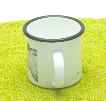 Tasse aus Emaille Die Begegnung (Bär, Hummel) 500ml