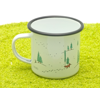 Tasse aus Emaille Winterfüchse 300ml