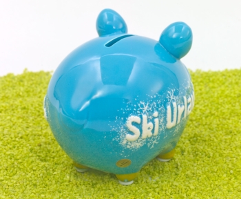 Sparschwein Ski Urlaub 9 x 12,5 cm