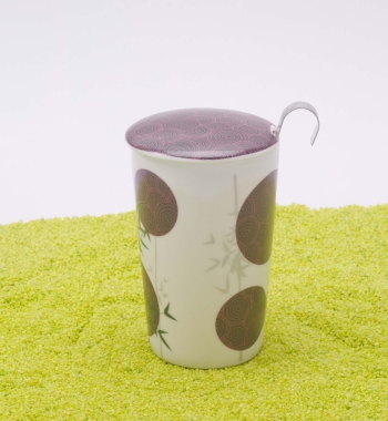 Trinkbecher Teaeve Porzellan mit Deckel & Edelstahlsieb Little Animals Panda 350ml