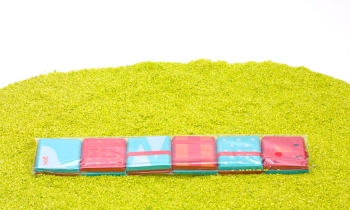 Zauberklapperschlange aus Holz blau-rot