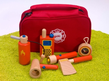 Kinder Feuerwehreinsatztasche mit Holzutensilien