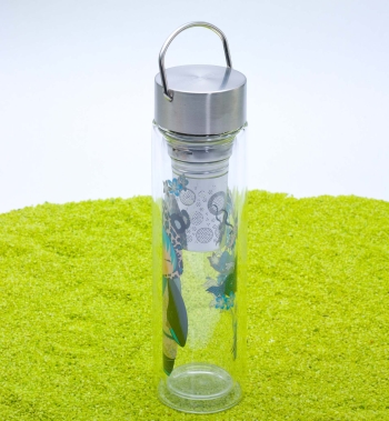 FlowTea Teezubereiter aus Glas Little Animal Leo 400ml Neoprenhülle