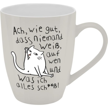 Becher Porzellan Herrlich Böser Becher Niemand Weiss 350ml