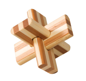 IQ Test Bambus Puzzle in der Dose Kreuz