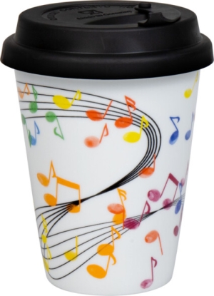 Coffee To Go Becher Porzellan Flying Notes 380ml