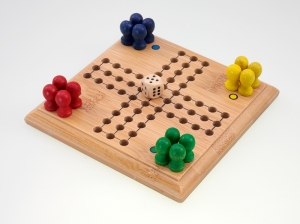 Mini Spiel aus Bambus Ludo