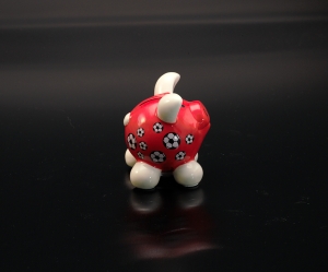 Sparschwein Glücksschwein Fussball rot 8,5cm