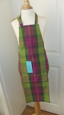 Kinder Küchenschürze Tartan 50 x 70 cm heide-kiwi