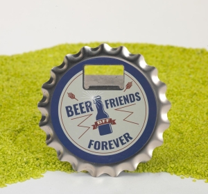 3in1 Flaschenöffner Bieröffner Untersetzer mit Magnet - BFF Beer Friends Forever