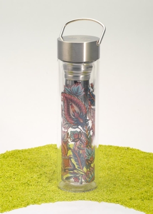 FlowTea Teezubereiter aus Glas Fireflower 400ml Neoprenhülle