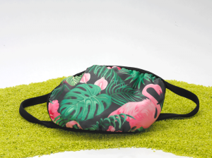 Mund-Nasen-Maske Flamingo schwarz